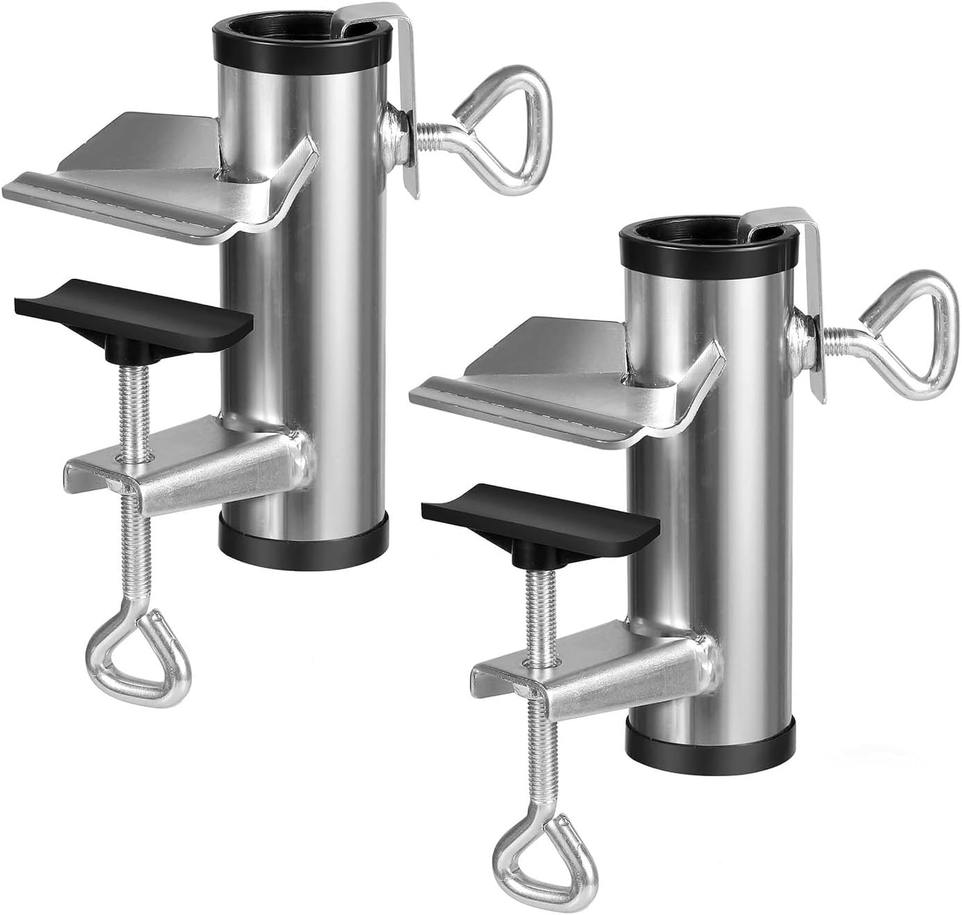 KAKEICE Outdoor Umbrella Clamp Stand Holder, Patio Umbrella Clamp, Deck Umbrella Holder Mount to Picnic Table (2 PCS) image number 3