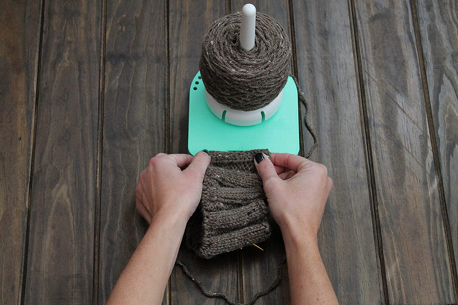 Yarn Valet Yarn Dispenser by &ndash; Non-Slip Base with Built-In Holder for Markers, Pattern and 4&rdquo; Gauge Ruler image number 1