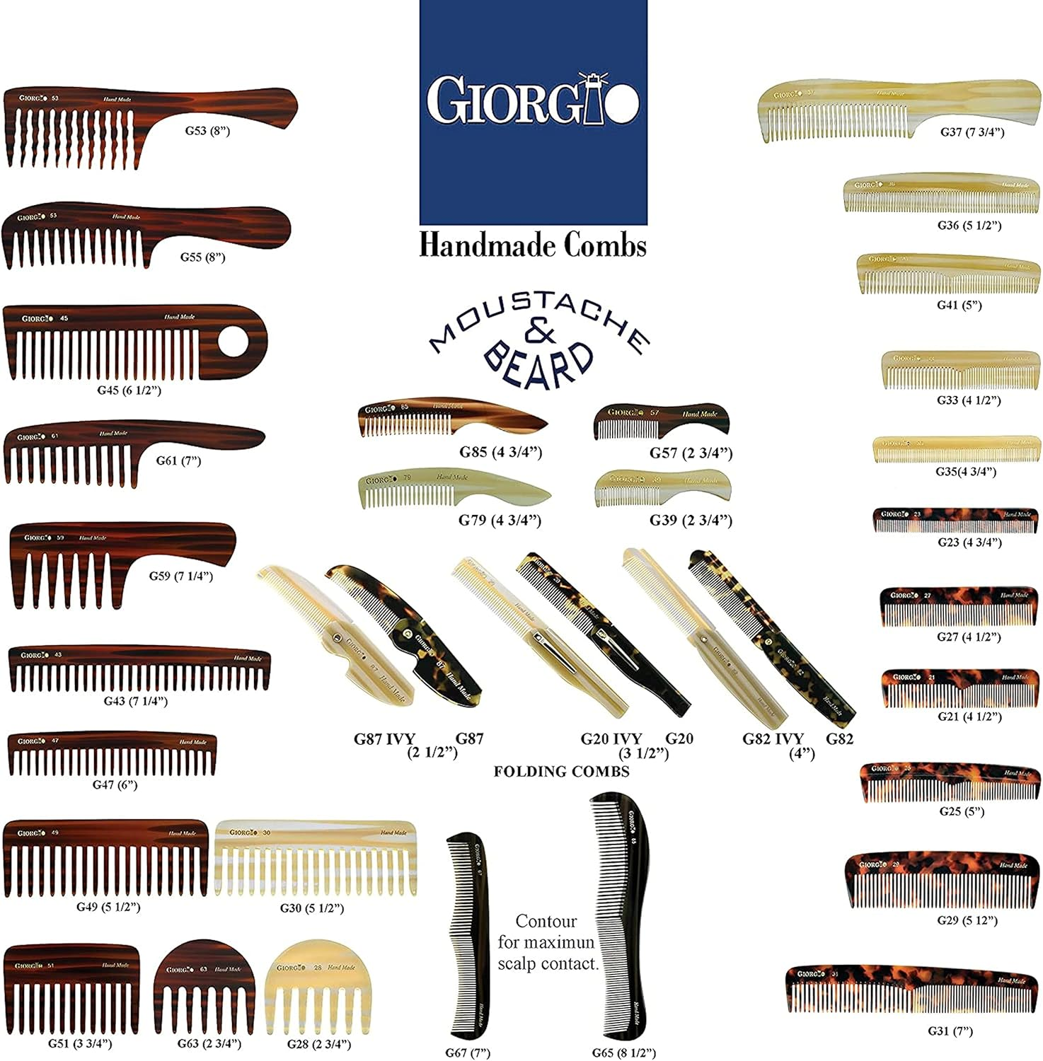 Giorgio G49 Yellow Tokio, Large Hair Detangling Comb, Wide Teeth for Thick Curly Wavy Hair, Detangler Comb for Wet and Dry, Handmade of Quality Cellulose, Saw-Cut, Hand Polished image number 5
