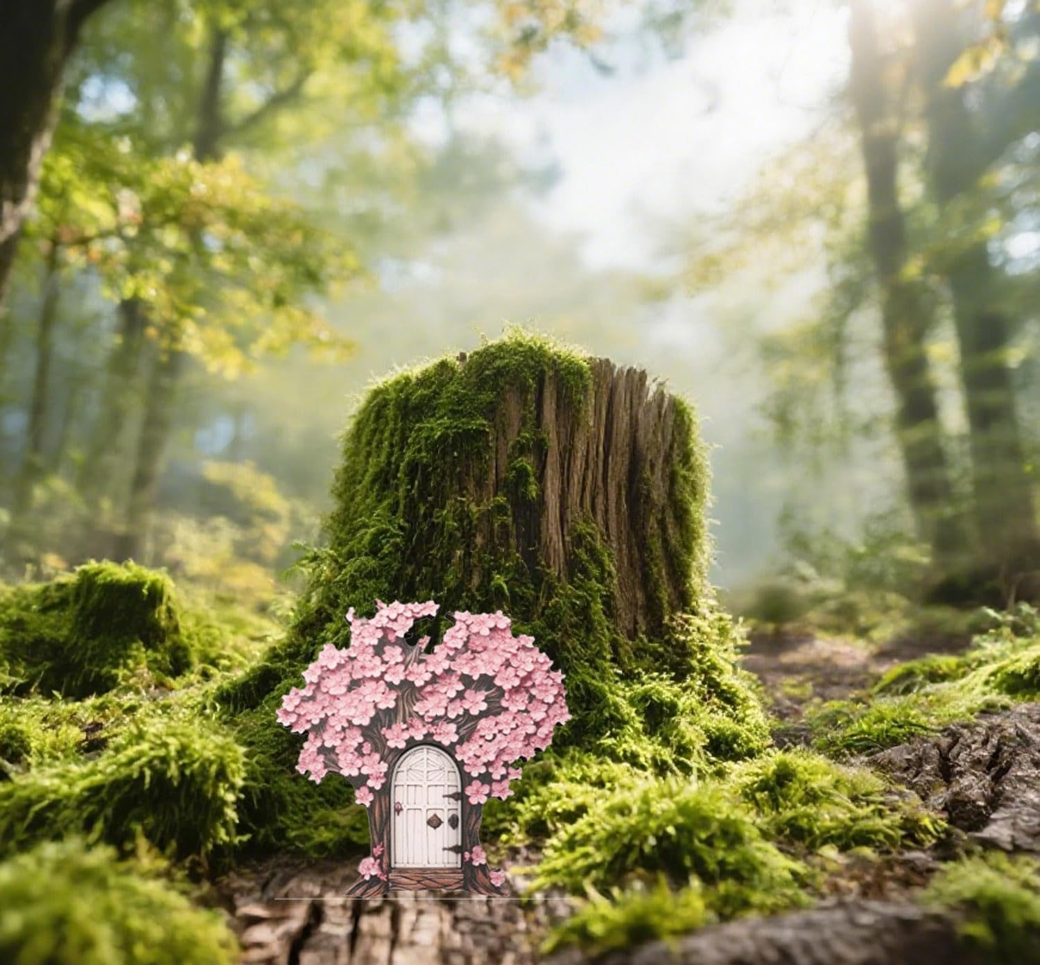 1 Pcs Enchanted Fairy Door for Garden - Whimsical Gnome Door Miniature, Magical Tree Trunk Decor, Adorable Fairy House Accessories & Garden Ornaments image number 3