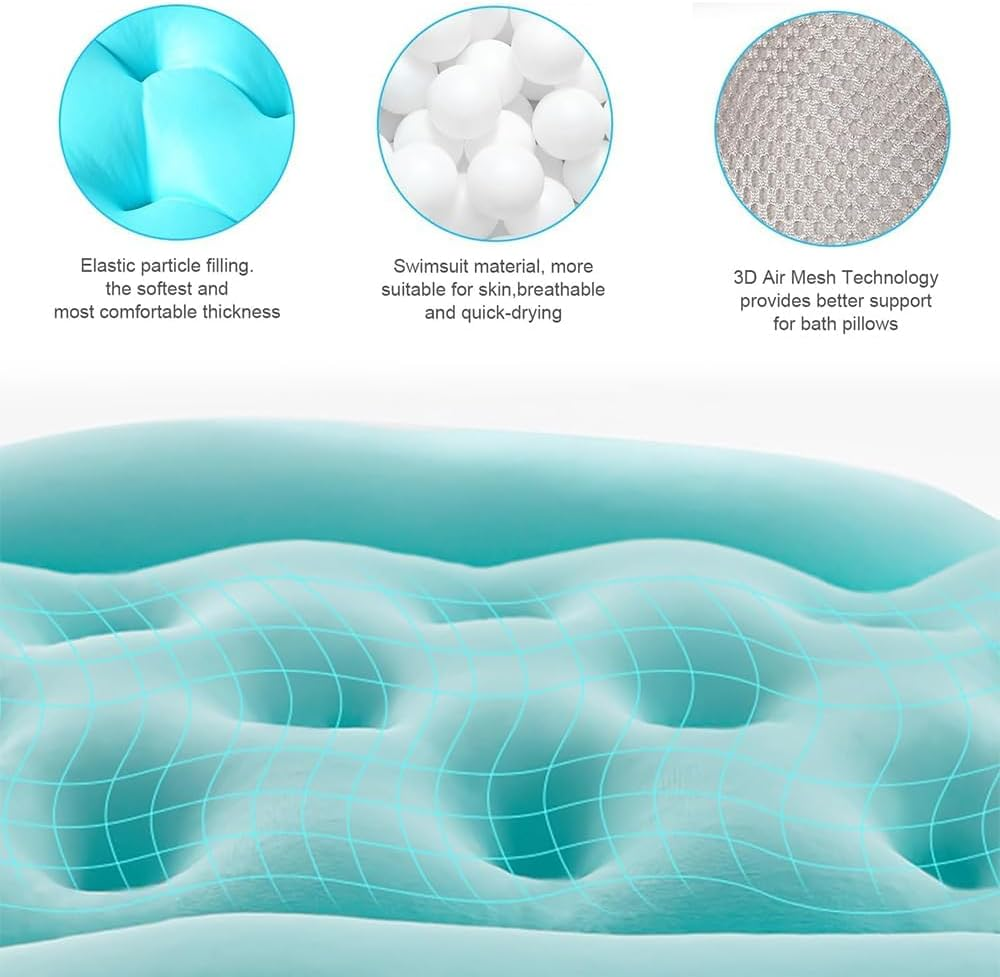 Full Body Bath Cushion Bath Pillow, Non-Slip Portable Bath Cushion, Bathtub Cushion Bathtub Seat Backrest for Head Neck Shoulder Back Support, Spa Pillow Mat for Bathtub, 74 * 35CM image number 5