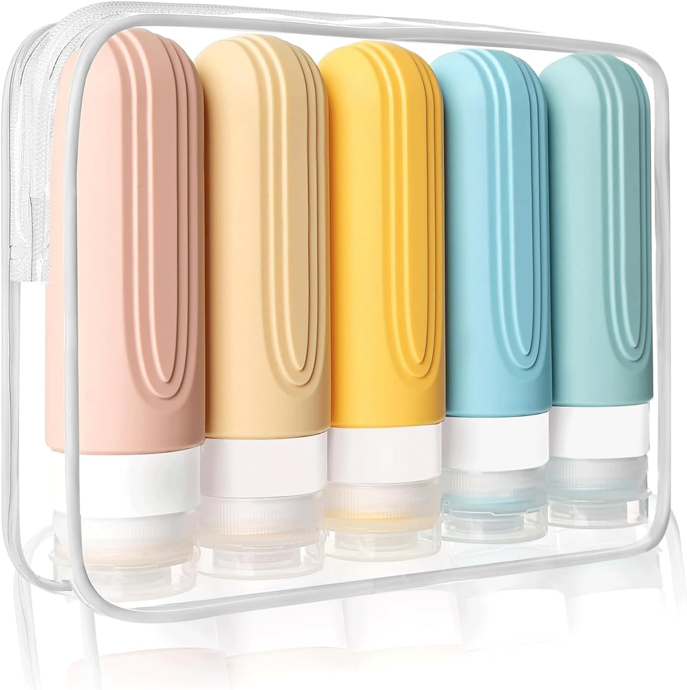 Travel Size Toiletries Bottles Set of 5, Refillable Containers for Shampoo Conditioner, Leak Proof Travel Accessories with Toiletry Bag image number 3