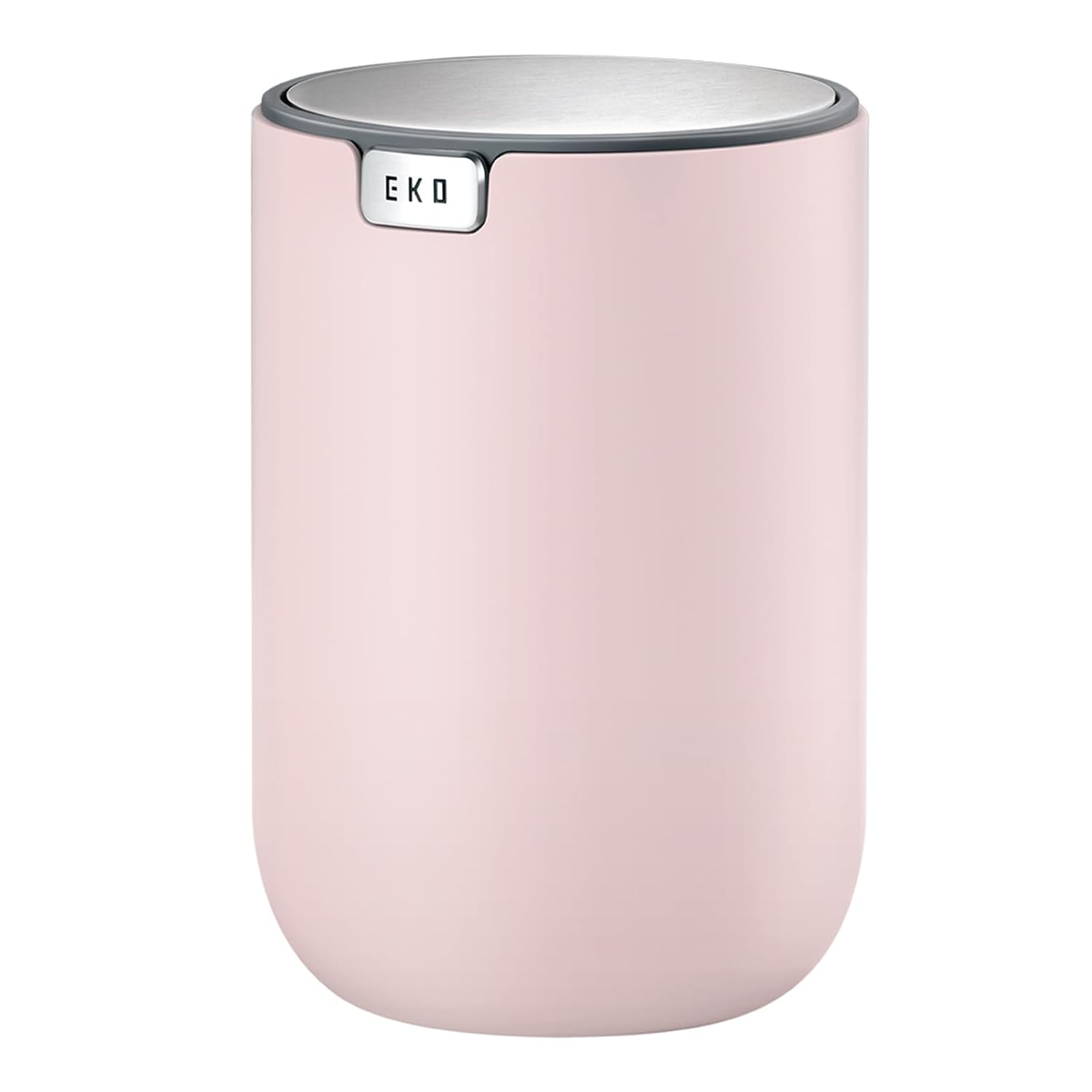 EKO 1.5L Mini Desk Bin with Swing-Top Lid,Small round Tabletop Rubbish Bin and Storage Pot for Stationery, Makeup and Small Waste, Desktop Bin for Office, Home or Car (Pink) image number 5