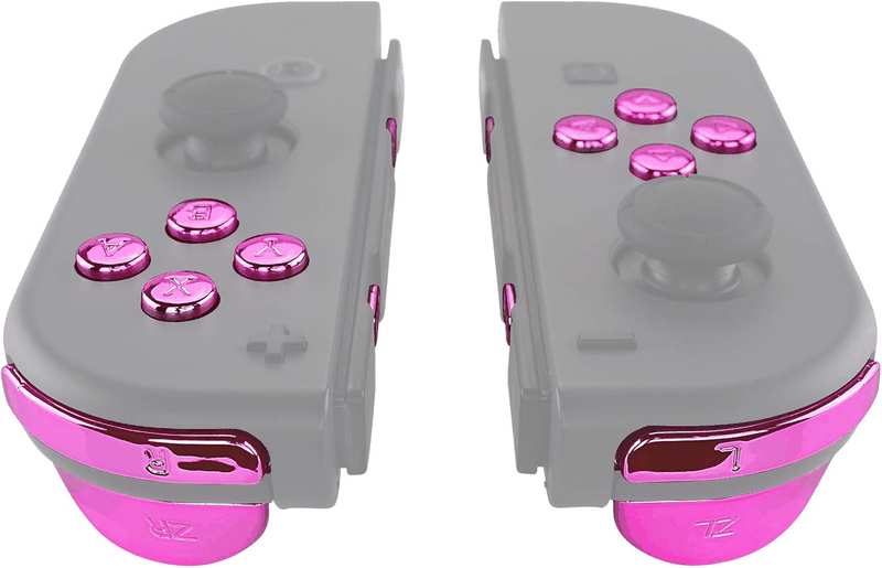 Extremerate Chrome Pink Glossy Replacement ABXY Direction Keys SR SL L R ZR ZL Trigger Buttons Springs, Full Set Buttons Fix Kits with Tools for Nintendo Switch Joy-Con - Joycon Shell NOT Included image number 6