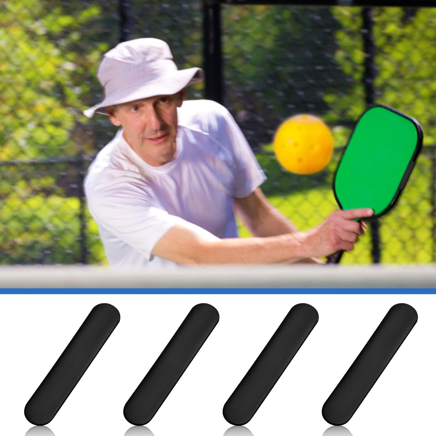 20 PCS Pickleball Lead Tape, Weighted 3G Pickleball Lead Tape, Adhesive Lead Tape Pickleball Accessory for Paddle Edge Guard, Paddle Edge Guard Increase Power and Swing Speed (Black) image number 5