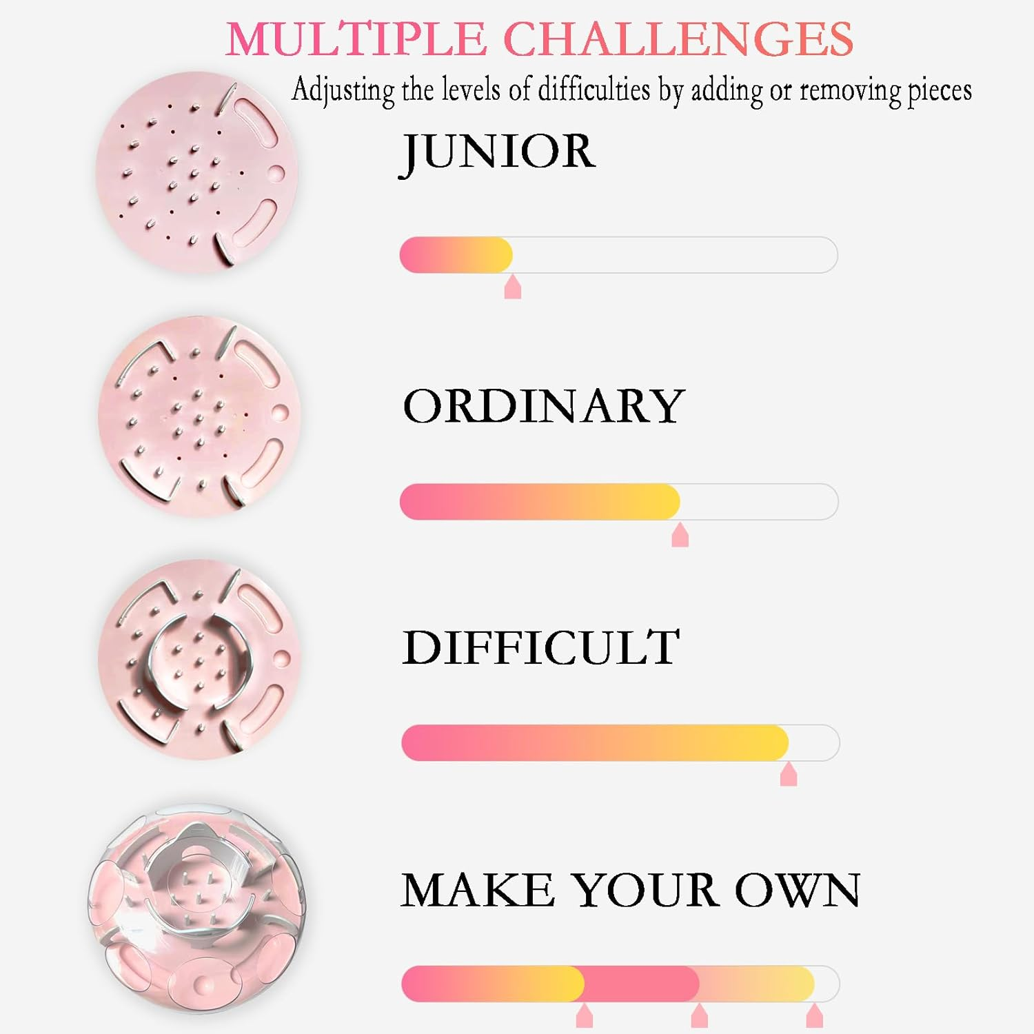 Gdsanlian-Interactive Cat Toy Puzzle Box - Cat Puzzle Feeder - Cat Slow Feeding Treatment Dispenser - Cat Puzzle Box - Puzzle Maze Toy - Indoor Rich Cat Toys（Pink） image number 5