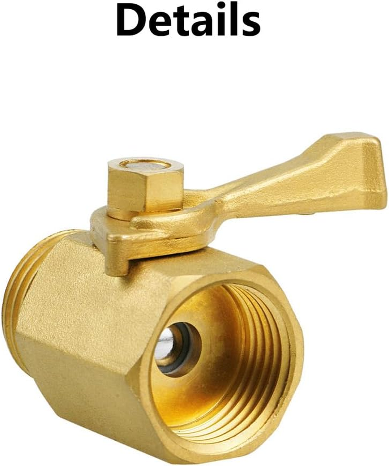 2PCS Garden Hose Shut off Valve, 3/4 Inch Heavy Duty Brass Shut off Valve, Garden Hose Connector for Fits Most Hose Sizes image number 6