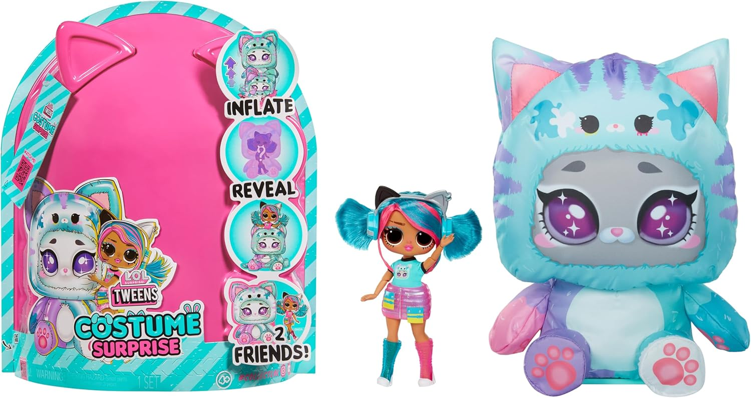 L.O.L. Surprise! Tweens Costume Surprise Emma Emo Fashion Doll with Inflatable Teal Kitty Pet Costume and Multiple Surprises Including Fabulous Fashions & Accessories &ndash; Great for Kids Ages 4+
