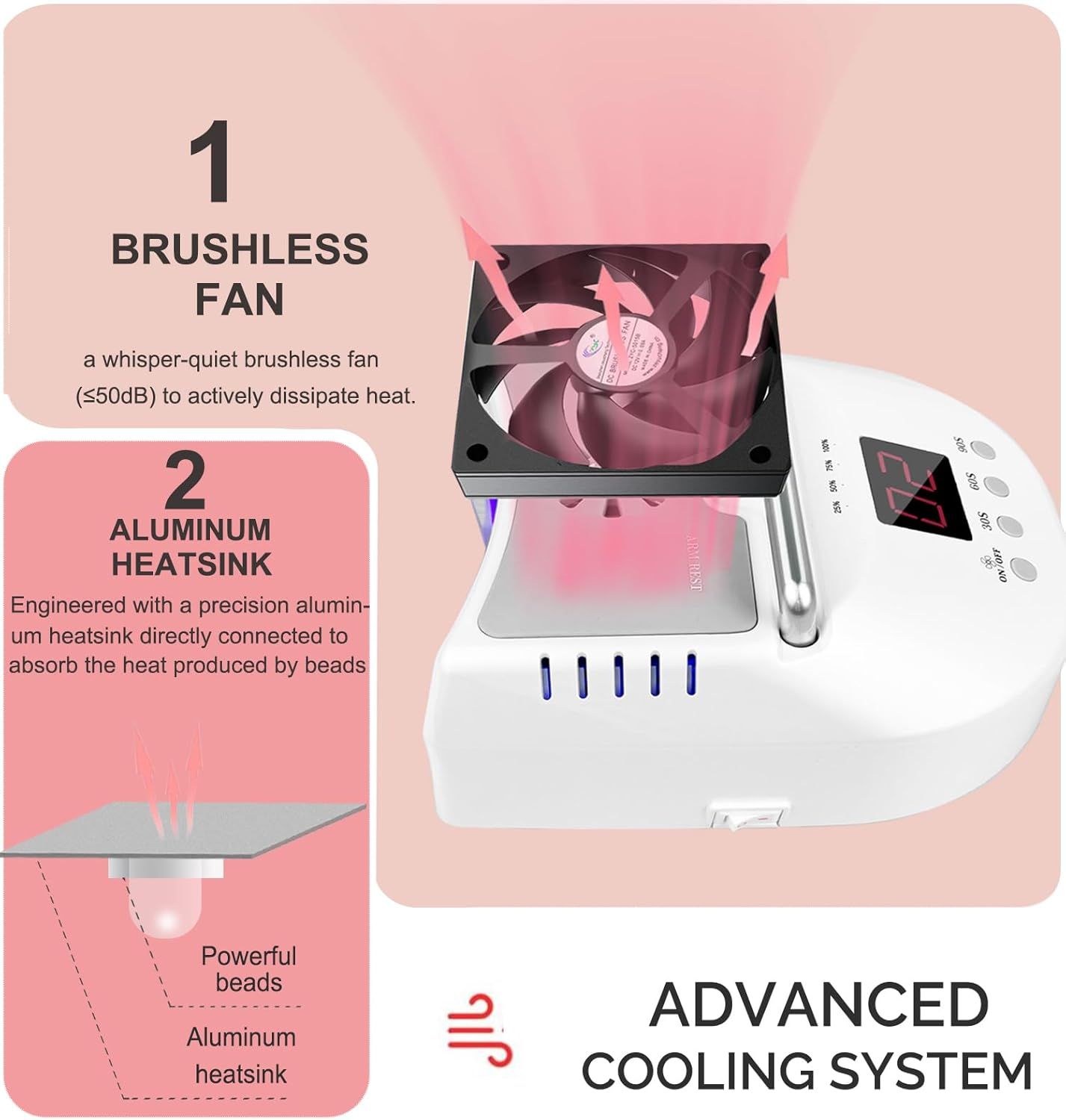 Cordless LED UV Nail Lamp,Professional Nail Dyer for Gel Nail, Nail Light for Acrylic Gel,Curling Lamp for Beauty Salon (White) image number 1