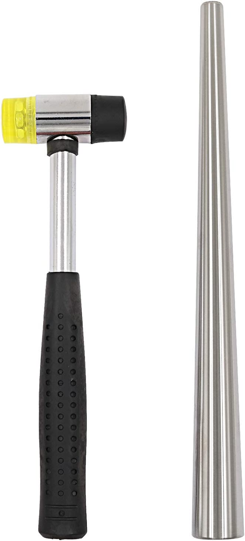 Ring Mandrel Sizer Tool with Metal Mandrel Finger Sizing Measuring Stick and Ring Sizer Guage of 27 Pcs Circle Models Jewelry Sizer Tool and Rubber Jewelers Hammer image number 6