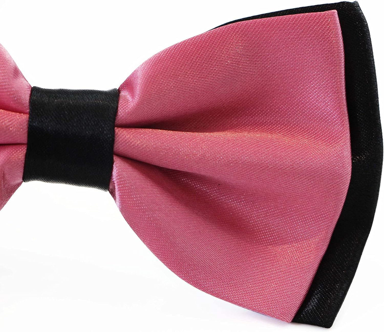 Mens Pink Two Tone Layered Bow Tie Pink, Black