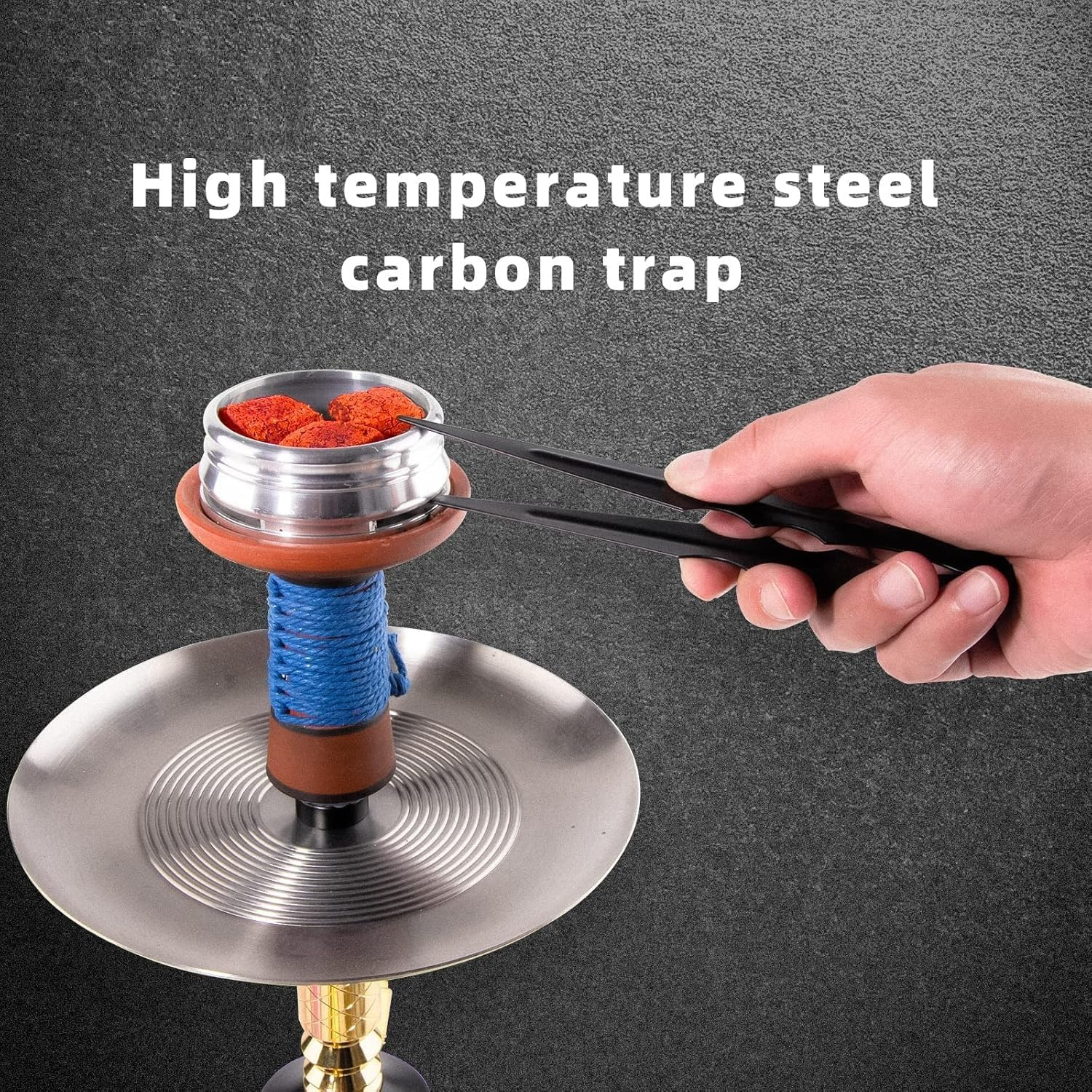 Hookah Charcoal Tongs Metal Accessories BBQ Tongs Matte (Black, One Size) image number 2