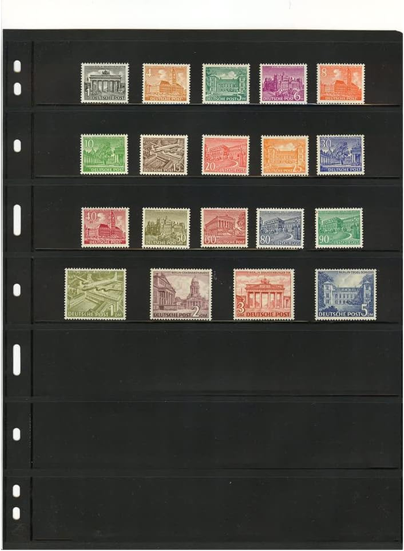 Pack of 20 Sheets Double Sided Stamp Album Stock Pages with 9 Binder Holes image number 6