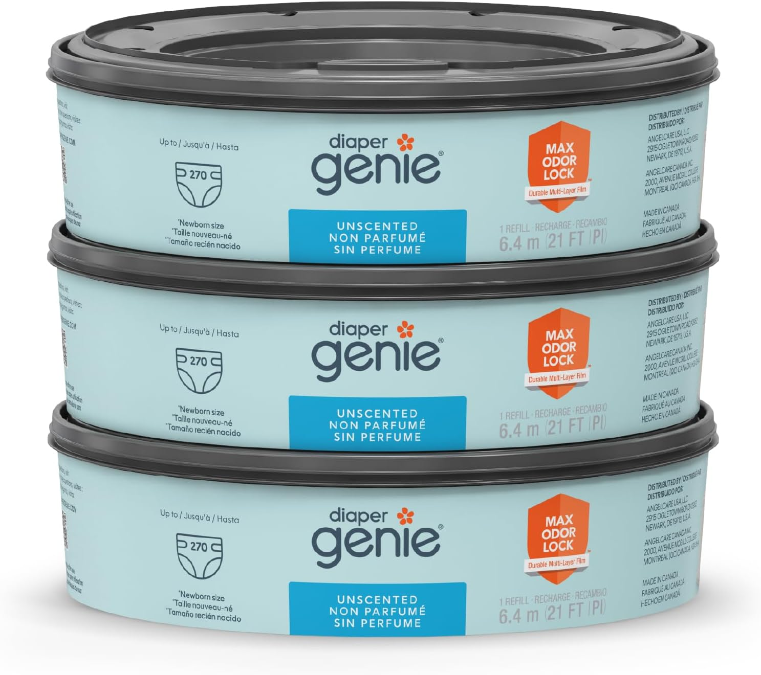 Playtex Nappy Genie Refills for Nappy Genie Nappy Pails - 270 Count (Pack of 3) image number 4