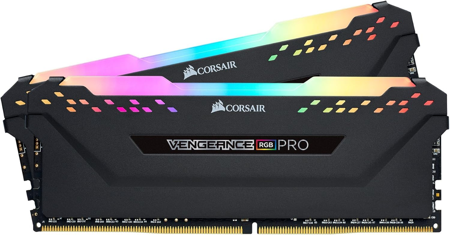 Corsair Vengeance RGB Pro 16GB (2 X 8GB) DDR4 3200 C16 Desktop Memory Kit, Black