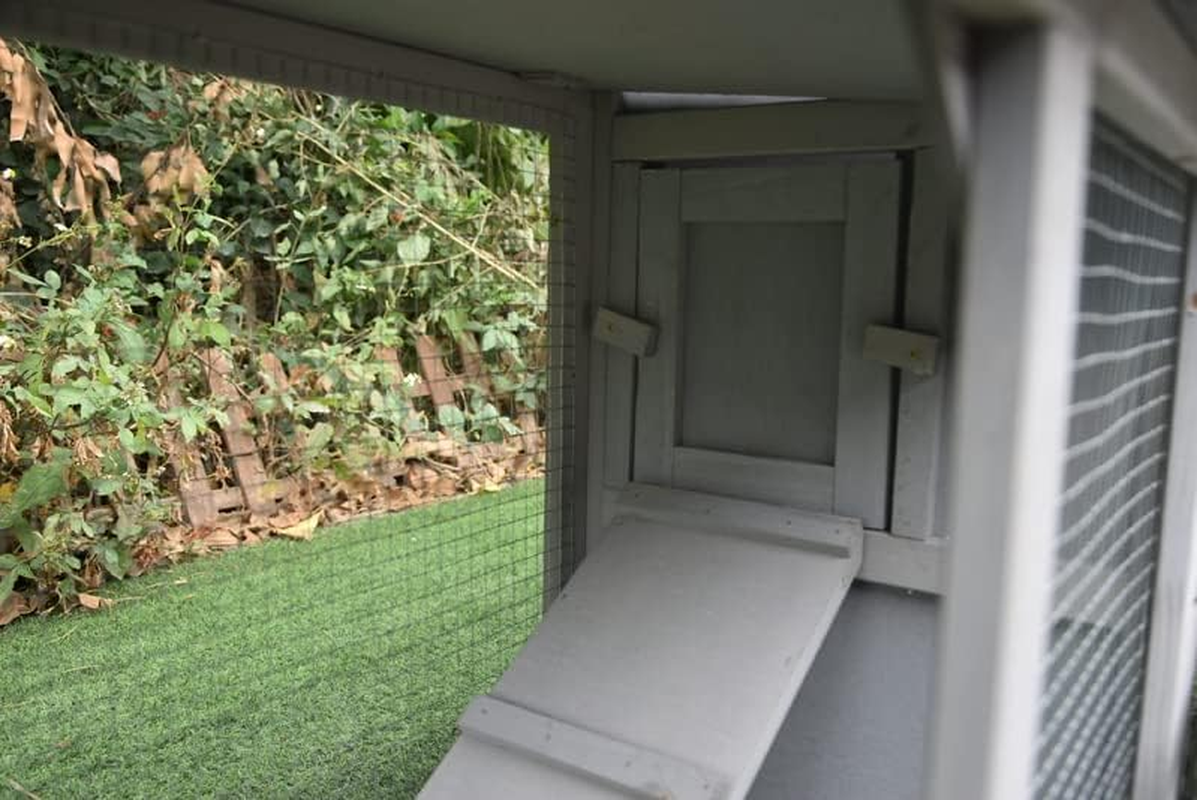 Pawhub Double Run Wooden Chicken Coop Rabbit Hutch Bunny Cage Grey image number 3