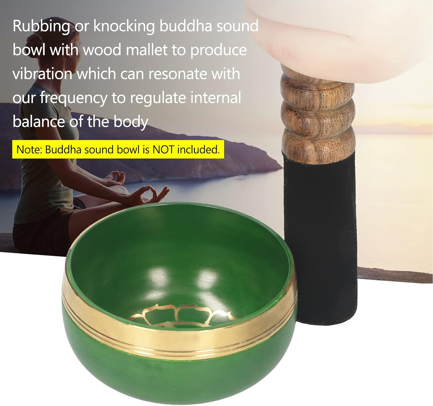 Tibetan Singing Bowl Mallet Buddha Sound Bowl Wood Striker Meditation Sound Bowl Mallet Stick for Healing Mindfulness Relaxation Yoga QIUNI image number 2