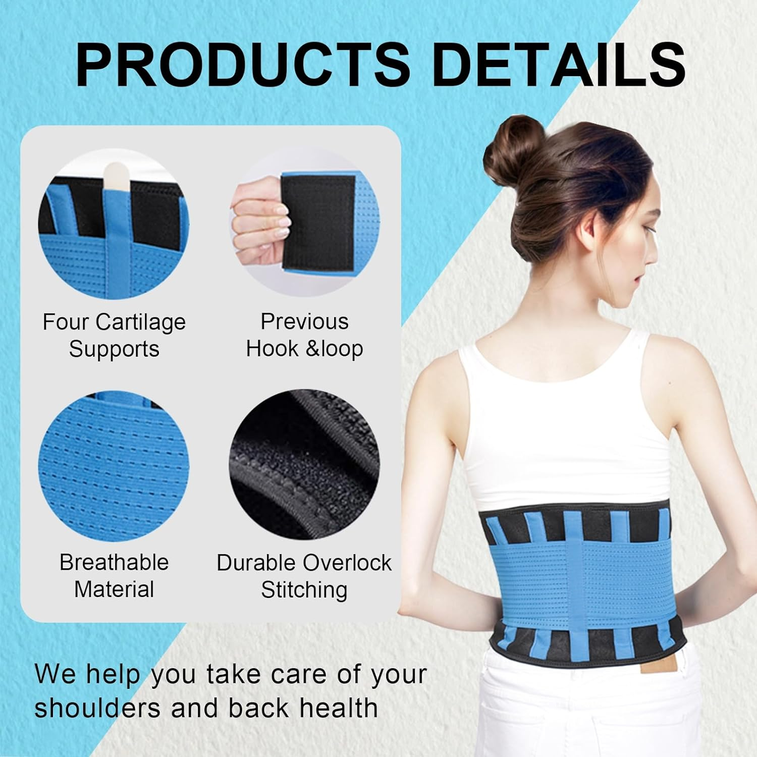 Back Brace for Men and Women,Breathable Back Support Belt,Back Support for Lower Back Pain and Spinal Fractures,Back Braces for Scoliosis Treatment (Pink, M) image number 3