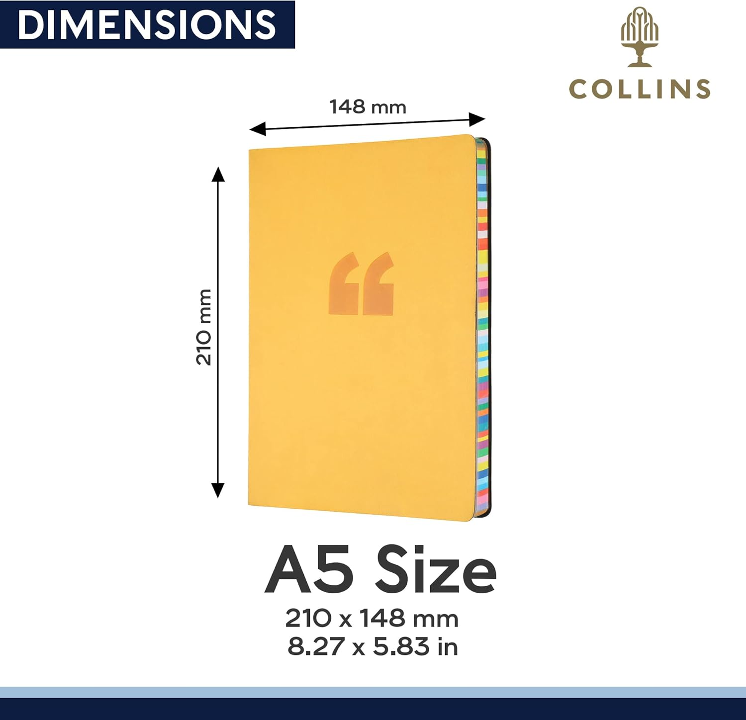 Collins ED15R45 A5 Edge Notebook, Yellow image number 3