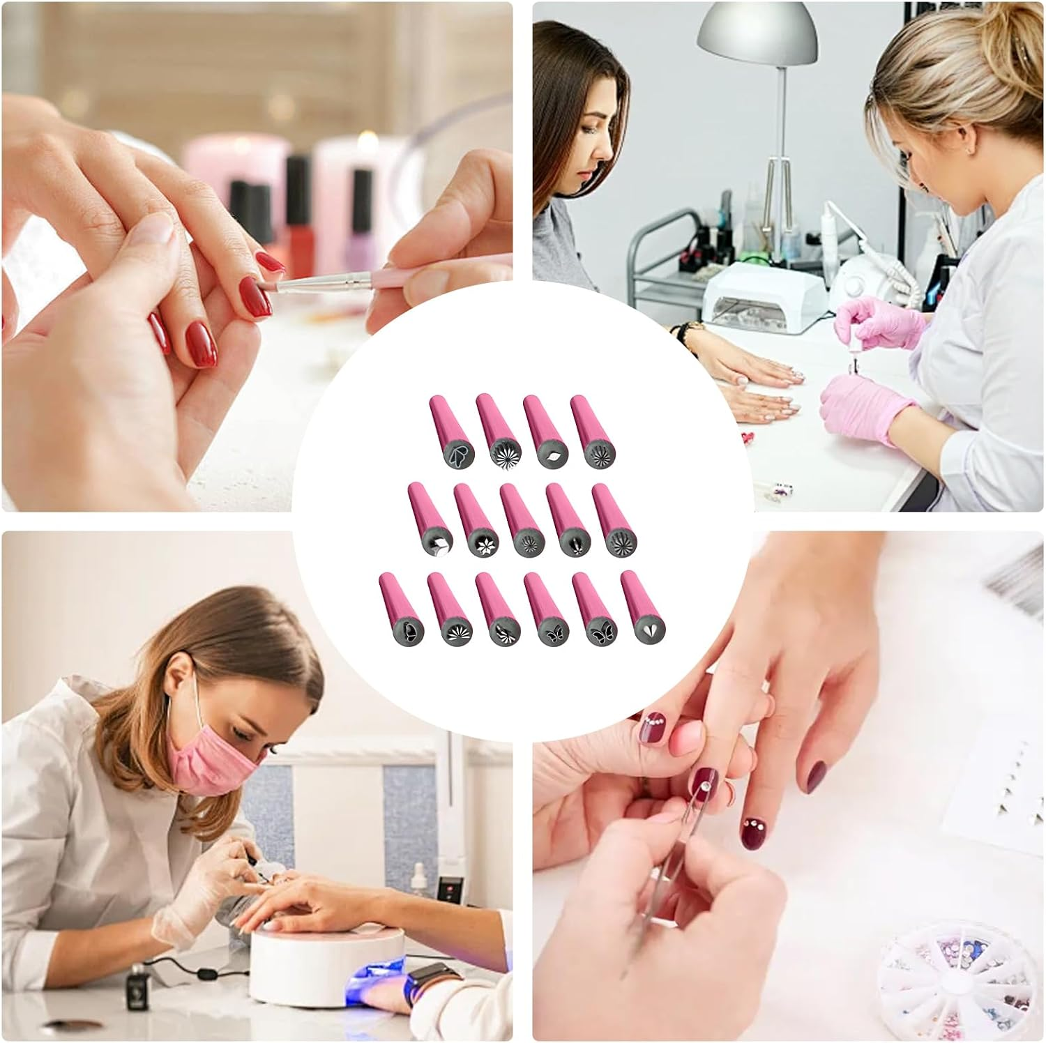 Stamp Nail Tool,15X Nail Tools Stamp with 6 Different Art Patterns - Stamper Tool Graffiti Art Dotting Tools Design for Women Girls Stamping Plate image number 5