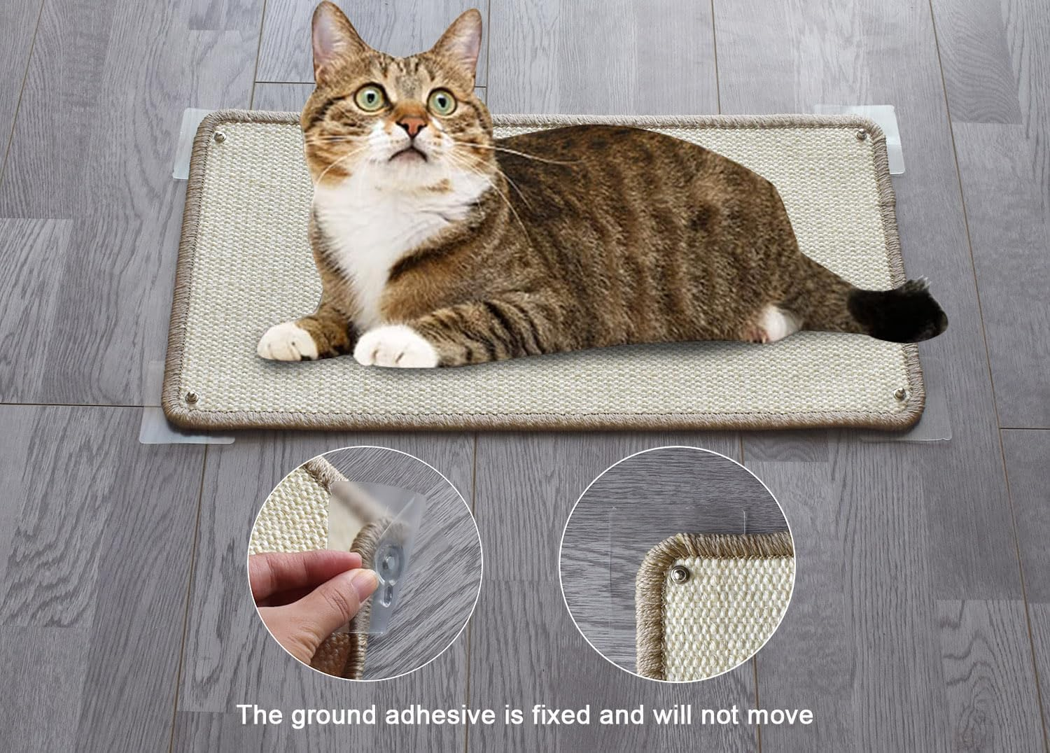 2 Pcs[56X28Cm] Cat Scratcher Mats Wall Mounted,Sisal Cat Scratching Pad,Cat Scratch Mat Rug,Anti-Slip on the Floor image number 6