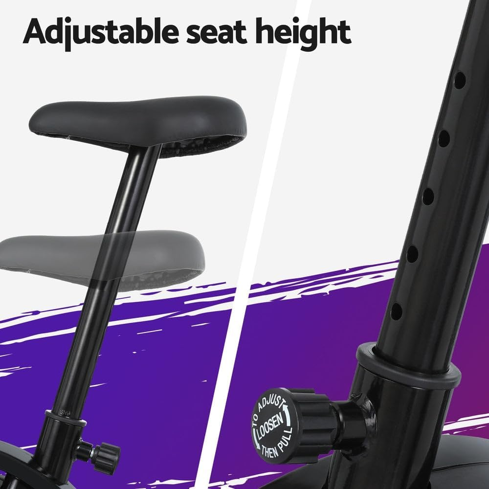 Everfit Exercise Bike, Magnetic Spin Bikes Trainer Stationary Flywheel Home Gym Fitness Cardio Indoor Cycling, with Adjustable 8 Level Resistance and Wireless Pulse Receiver