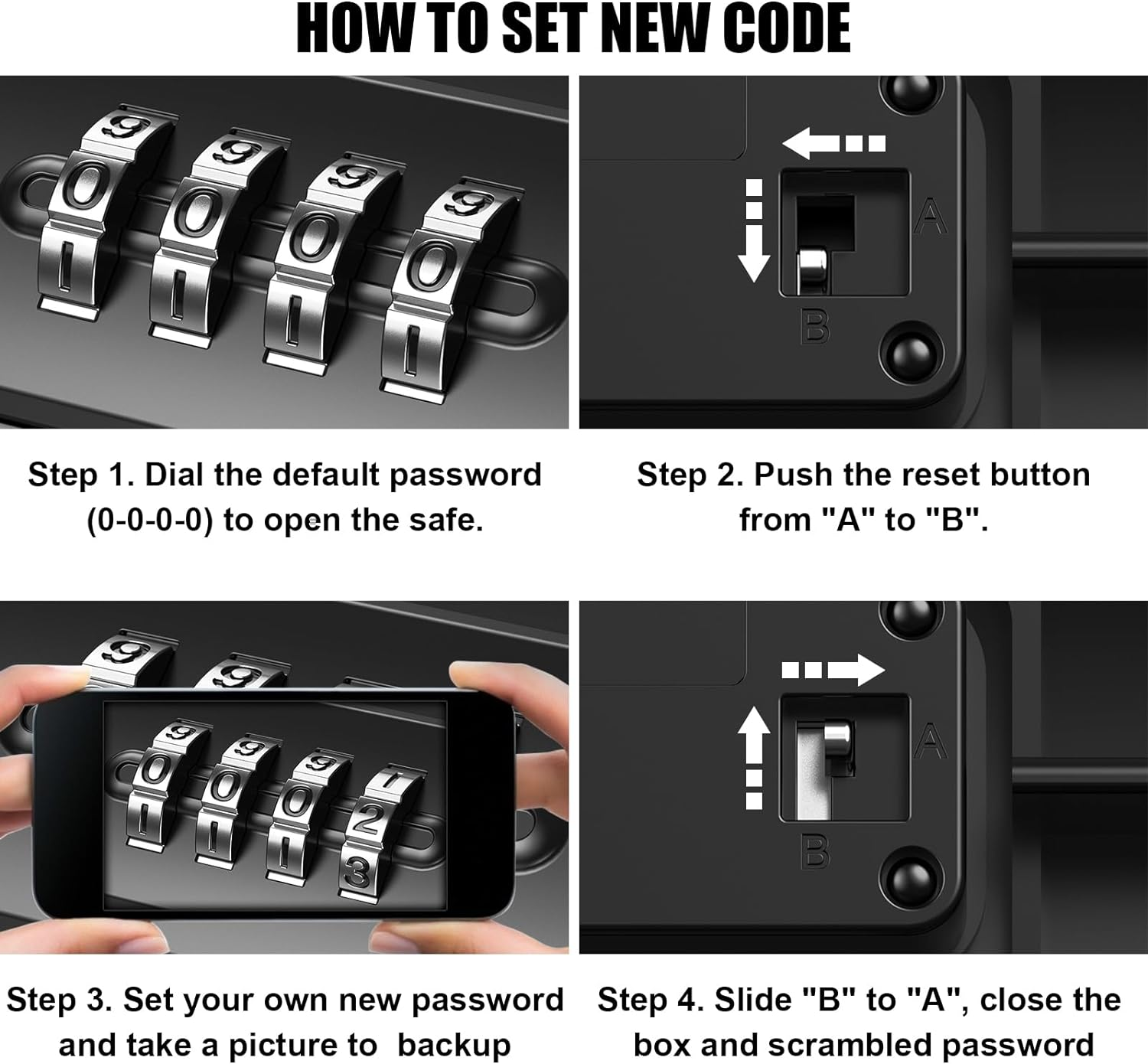 Diyife Outdoor Portable Safe Box, [Waterproof] 4-Digit Security Combination Lock Case, Shockproof Travel Safe, Lock Box with Removable Wire Rope for Hotels, Travel, Sports, Cabinet, Office, Vacation image number 4