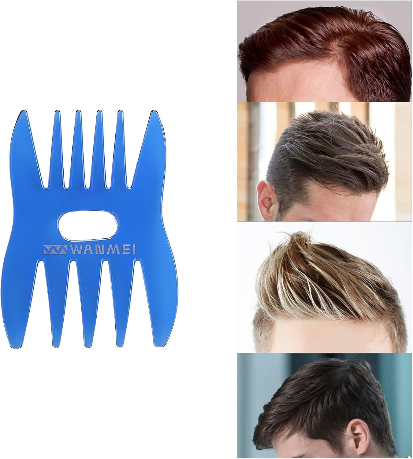 Tbestmax 6 Pcs Hair Comb Styling Set Tail Combs Afro Pick Pik Brushes African American Hair Brush Barber Blue image number 2