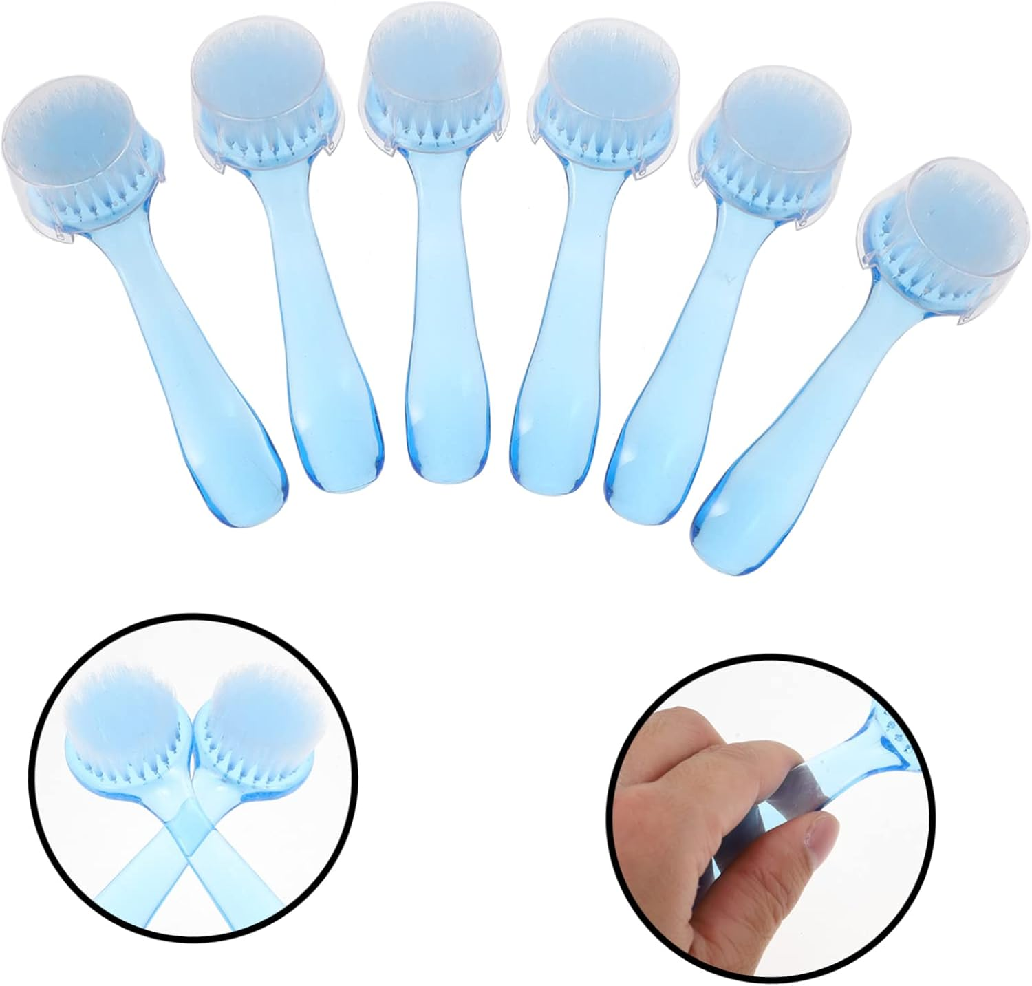 6Pcs Nail Duster Brush Manicure Detail Brush Cover Clean up for Nails Face Professional Manicure Tool - Blue image number 6