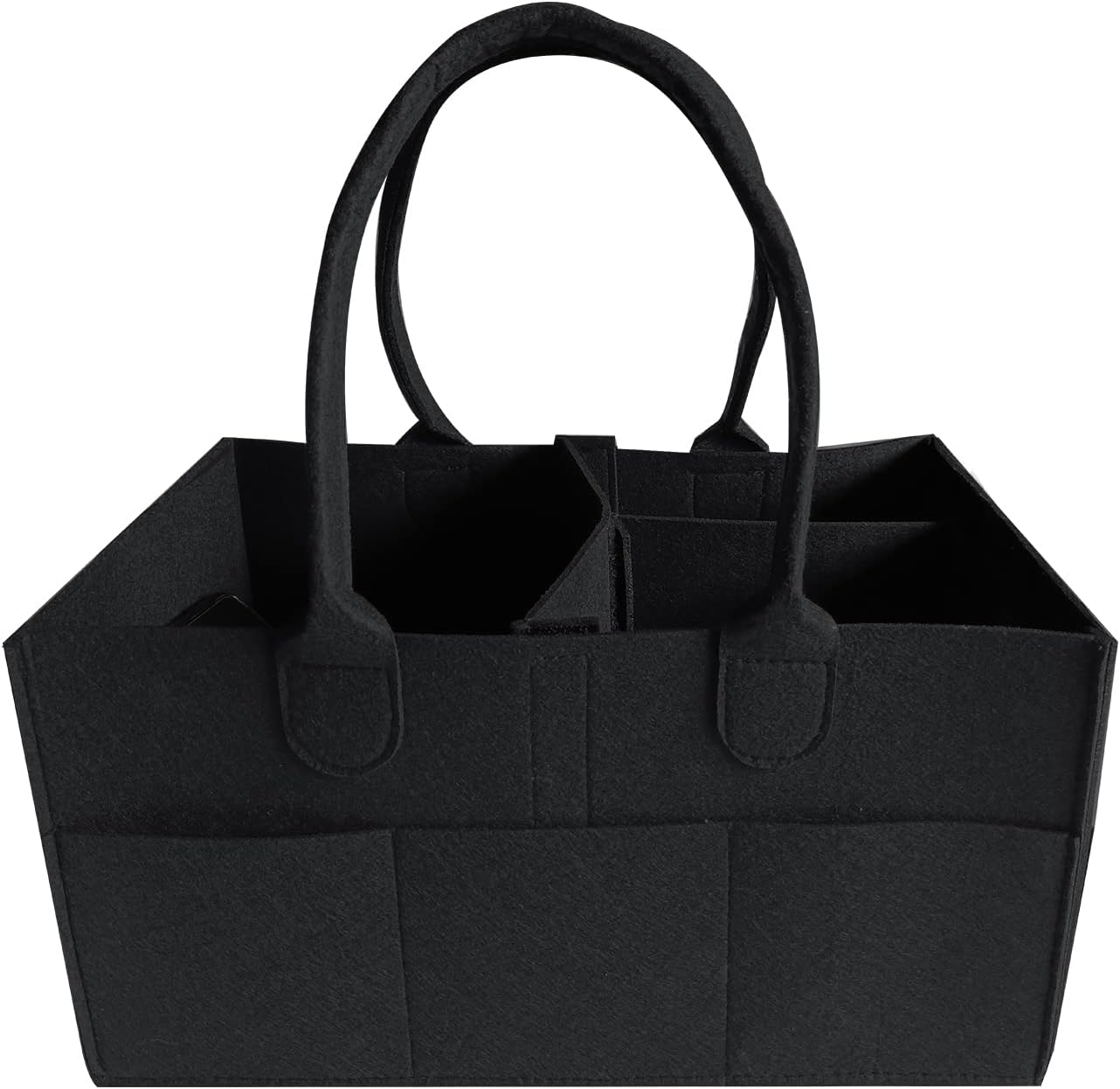 Baby Diaper Caddy Organizer: Portable Holder Bag for Changing Table and Car, Nursery Essentials Storage Bins Gifts for Baby Shower, Newborn Registry -Large（Black） image number 5