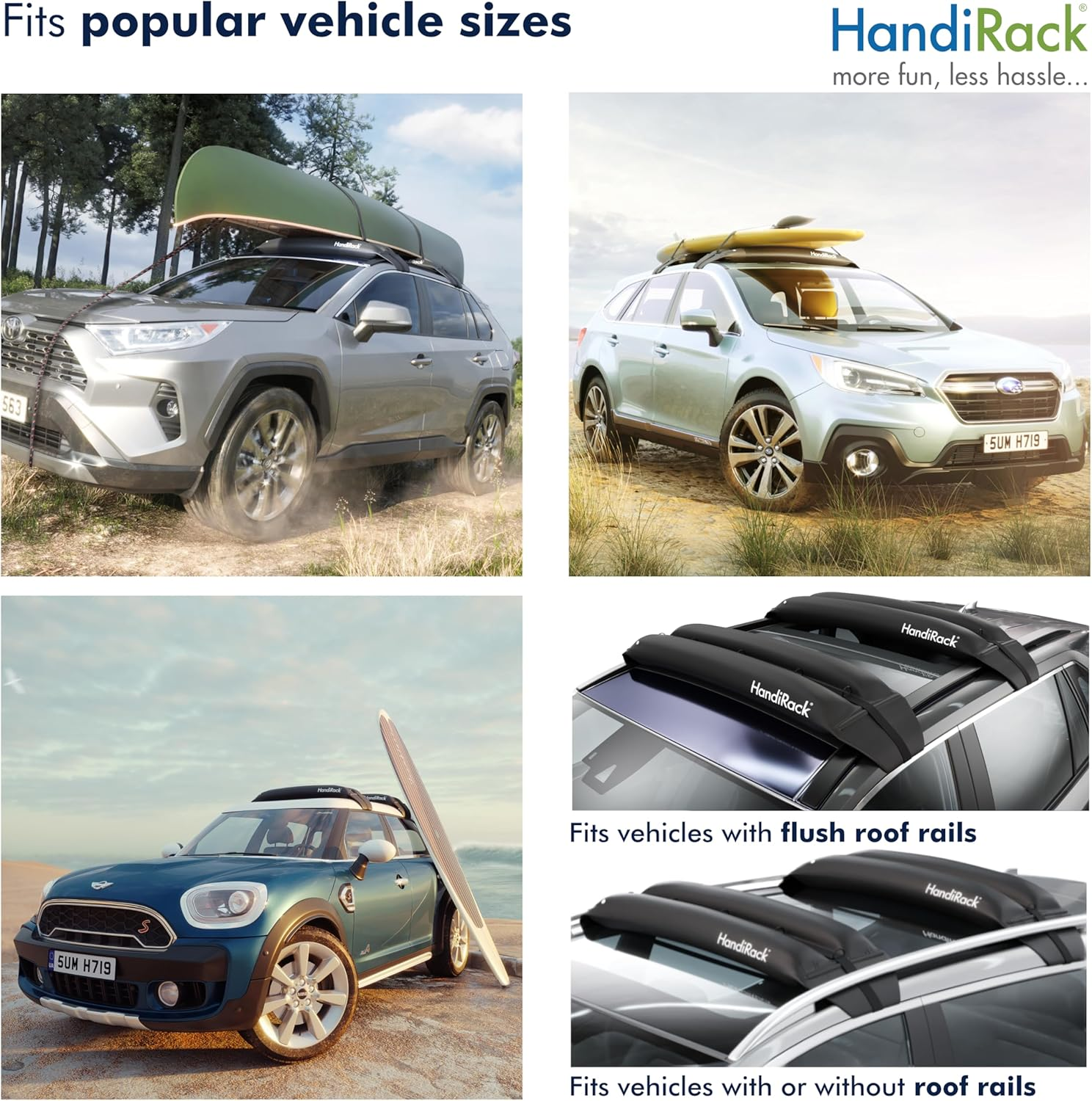 Handirack - Universal Inflatable Roof Rack Bars (Black) - Free TIE Downs Included - Fits Most Cars and SUVS image number 5