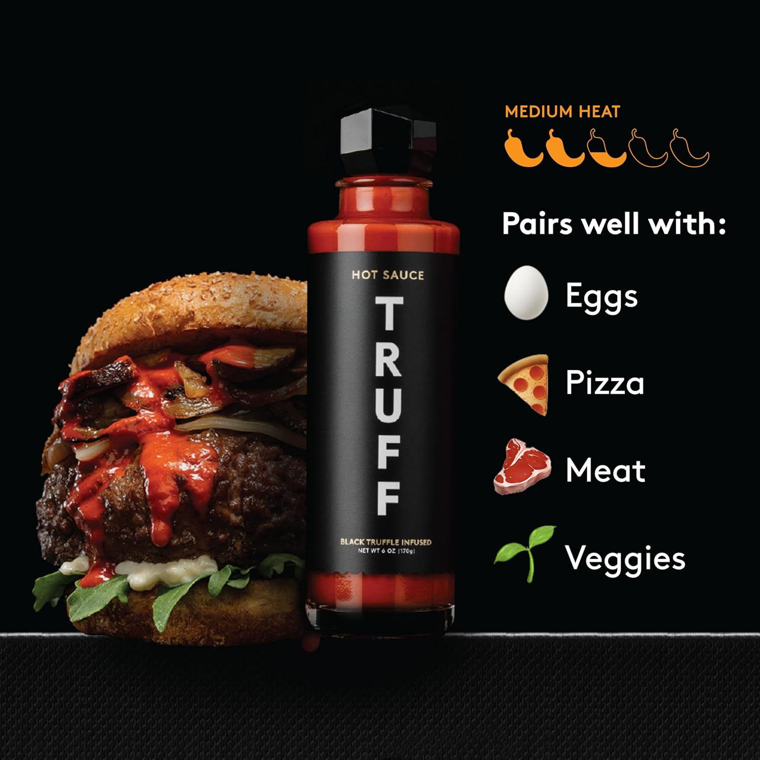 TRUFF Hot Sauce Variety Pack, Gourmet Hot Sauce Set of Original, Hotter and Limited White Edition, Unique Flavor Experiences with Truffle, 3-Bottle Bundle, 3X170G Bottles