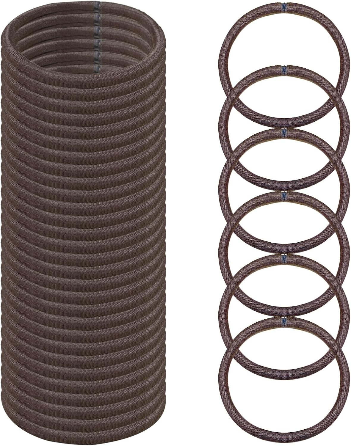 Elastic Hair Bands 50 Pcs 4Mm Hair Ties Bobbles Elastics Hairbands No Damage No Metal Hair Bobbles Ponytail Holders for Women Girls Kids Men, Dark Brown image number 5