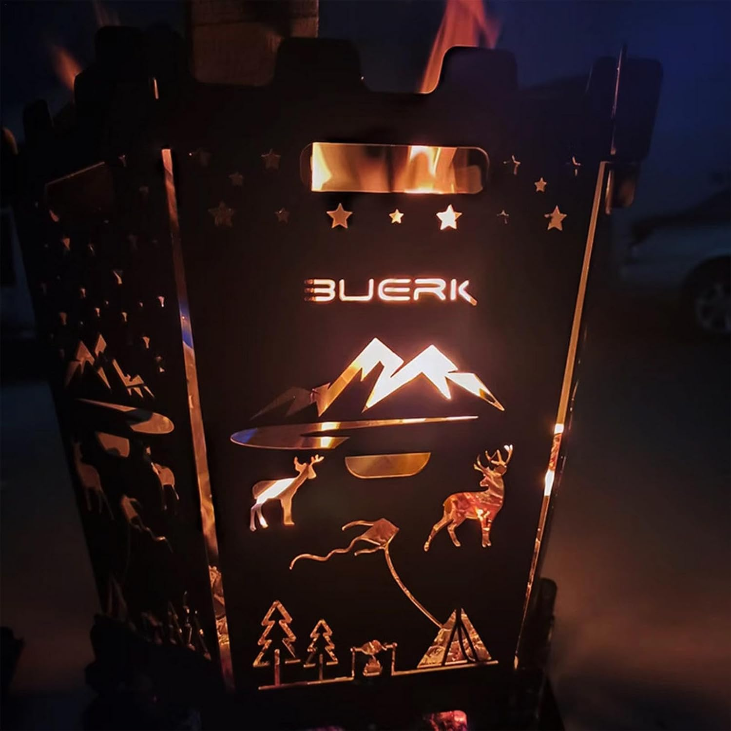 Camp Stove Backpacking,Bbq Wood Burning Foldable Camp Stoves Backpacking Burner - Compfire Lightweight Bonfire Rack Backpacking Camping Burner for Hiking