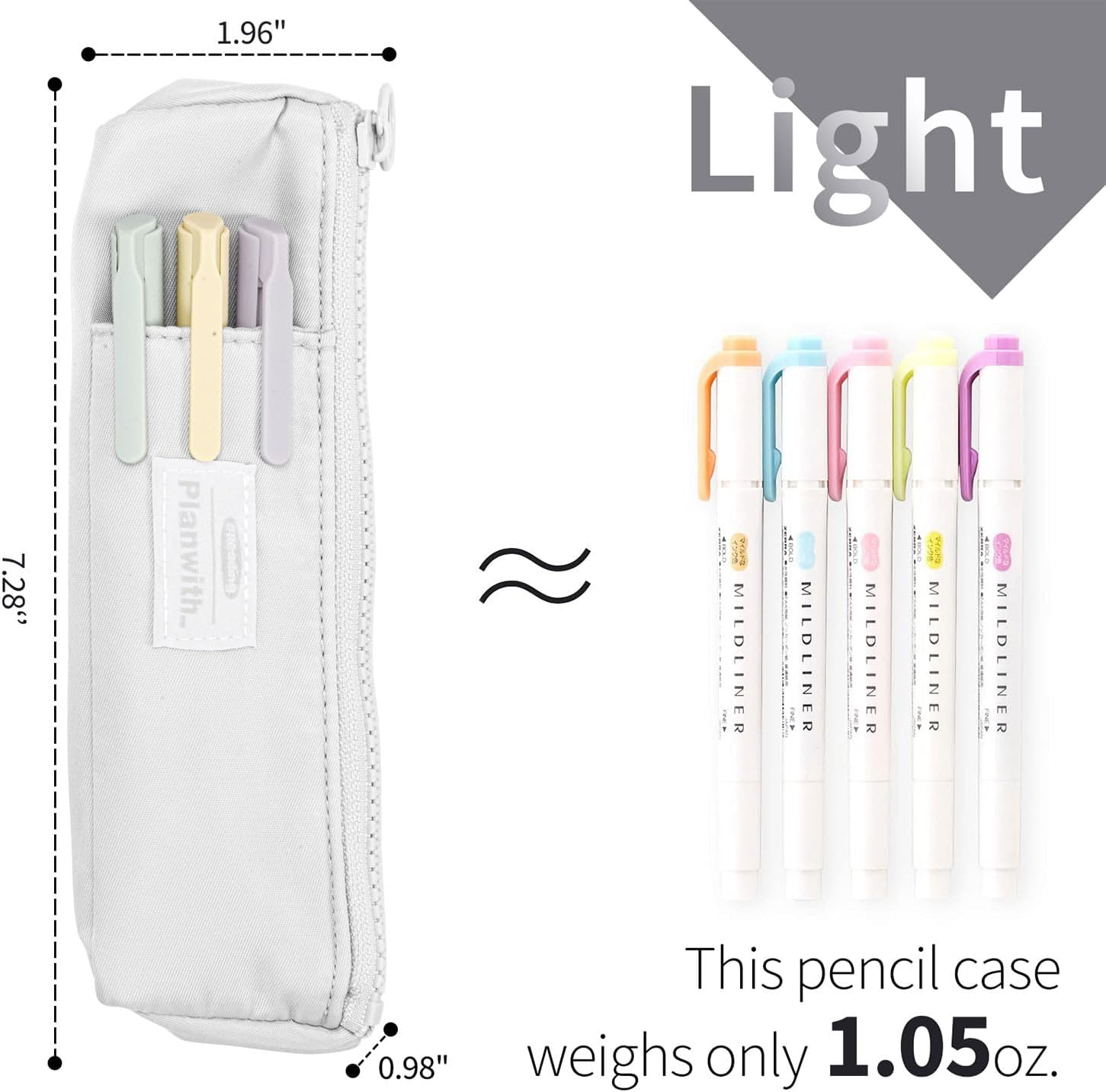 Pen Holder for Notebook, Pen Pouch for Notebook, Small Pen Holder with Adjustable Elastic Band, Slim Pencil Bag Journal Pen Holder Notebook Pen Holder, Zipper Pencil Pouch Makeup Bag - Black image number 3