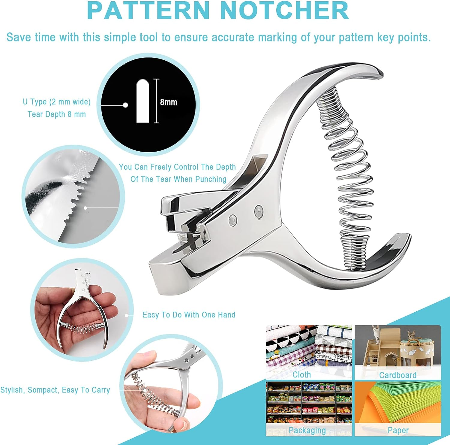 9 Pcs Leather Sewing Tools Kit Includes 4Pcs Colorful Tracing Wheel Sewing Tool, 4Pcs Tailors Chalk, Pattern Notcher, Scratch Awl for Leather Paper Cloth image number 3