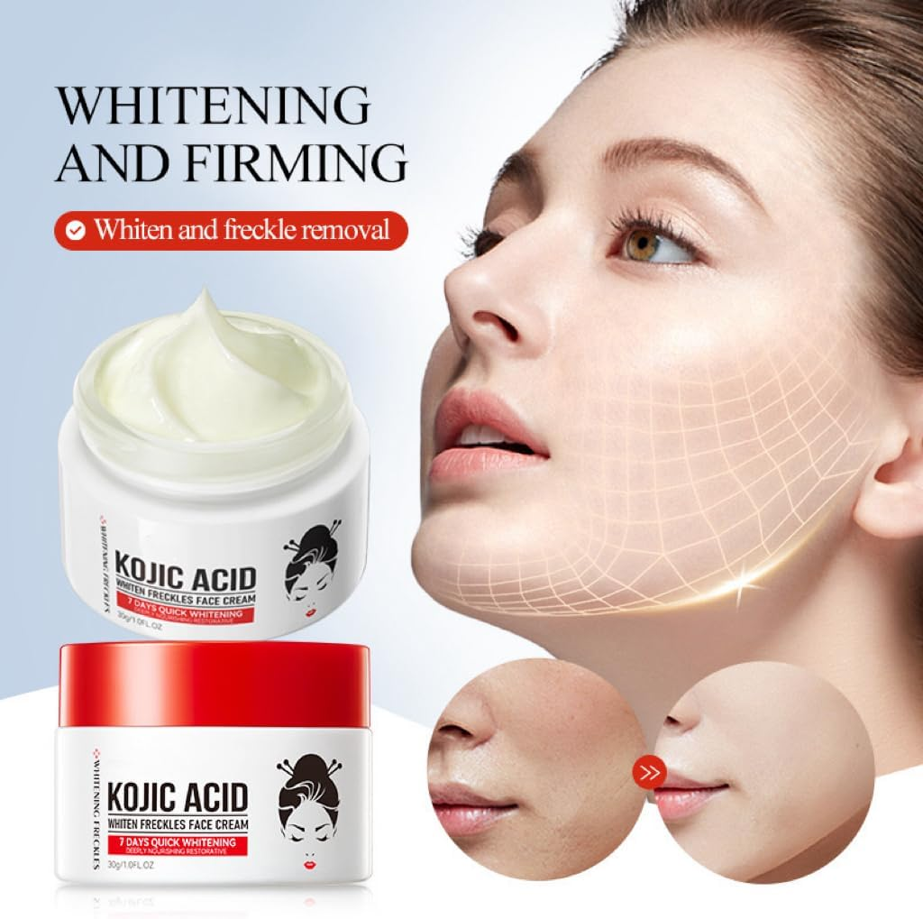 Kojic Acid Cream - 1.7 Fl Oz / 50 Ml - Skin Brightening Cream for Face, Body, Hands - with Glycolic Acid (Red) image number 1