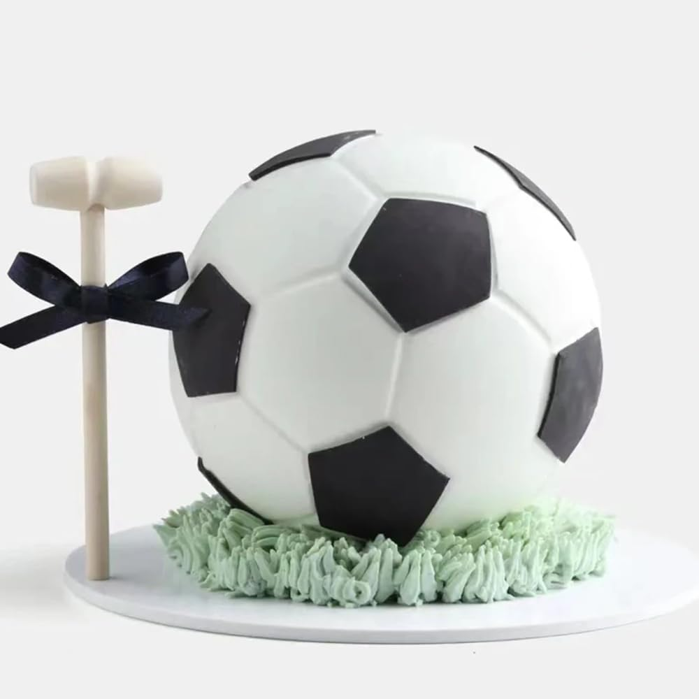 4Pcs Football Pattern Cookie Cutters &ndash; Hexagon Soccer Cake Fondant Cutters for Baking, DIY Sugar Craft Moulds &ndash; World Cup Party, Kids & Decorating Tools, Soccer Cake Molds for Baking and Party DIY image number 1