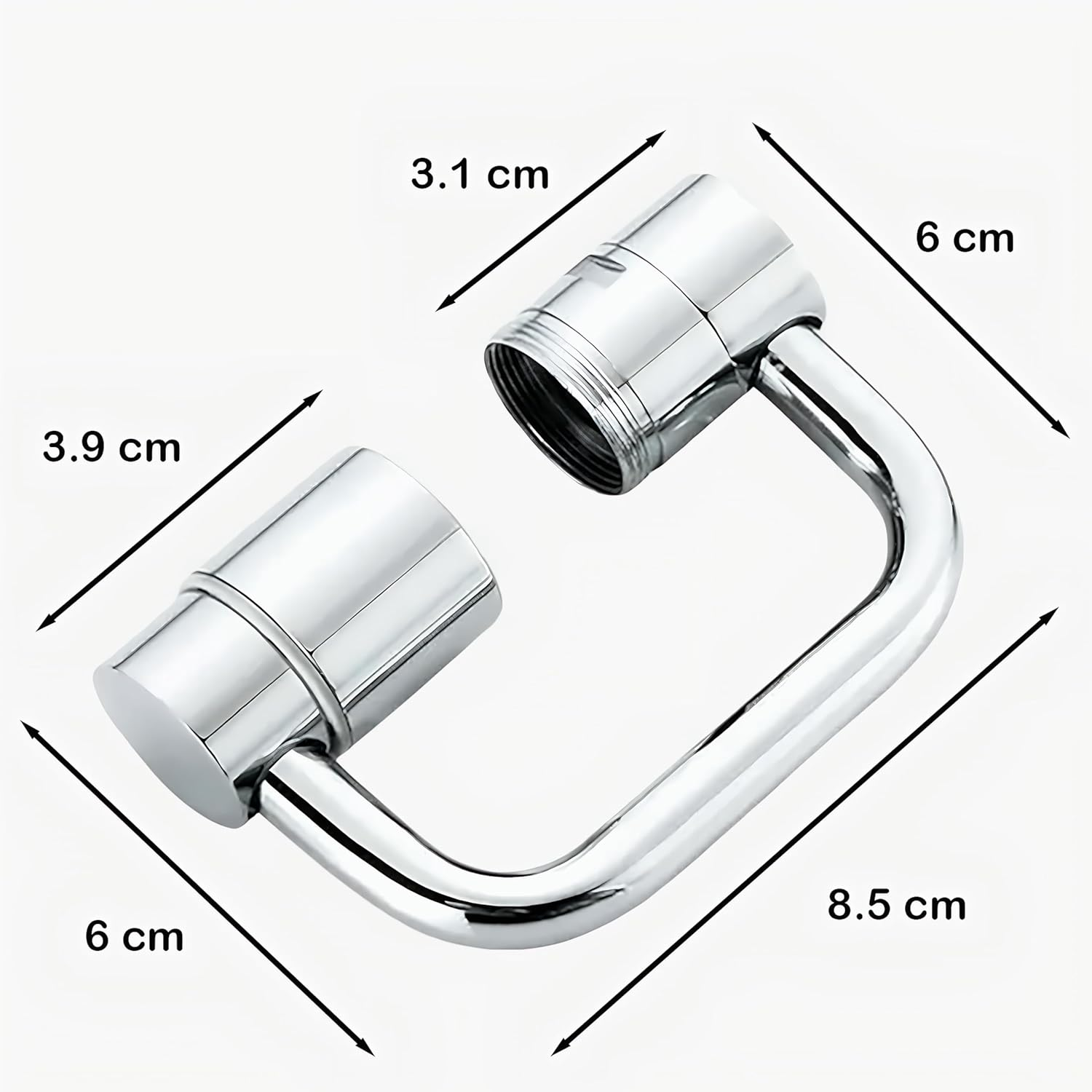 Kitchen Sink Tap Extender, 1080&deg; Brass Faucet Extension with Dual Water Modes (Silver) image number 2