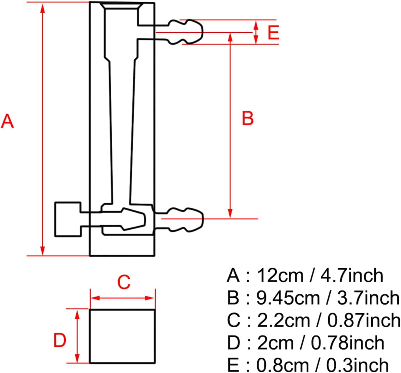 Oxygen/Air/Gas Peak Flow Meter, LZQ-7 1-10LPM Flowmeter Flow Meter with Control Valve image number 3