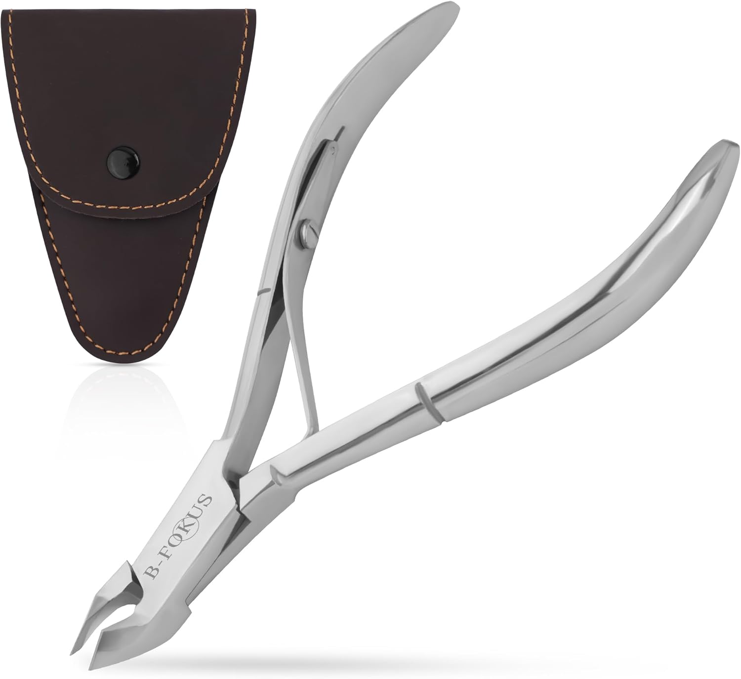 Premium Cuticle Nipper for Thick & Ingrown Toenails, Professional Nail Clippers Stainless Steel Cuticle Cutter with Safety Pouch, Ideal for Manicure Set, Pedicure Set image number 4