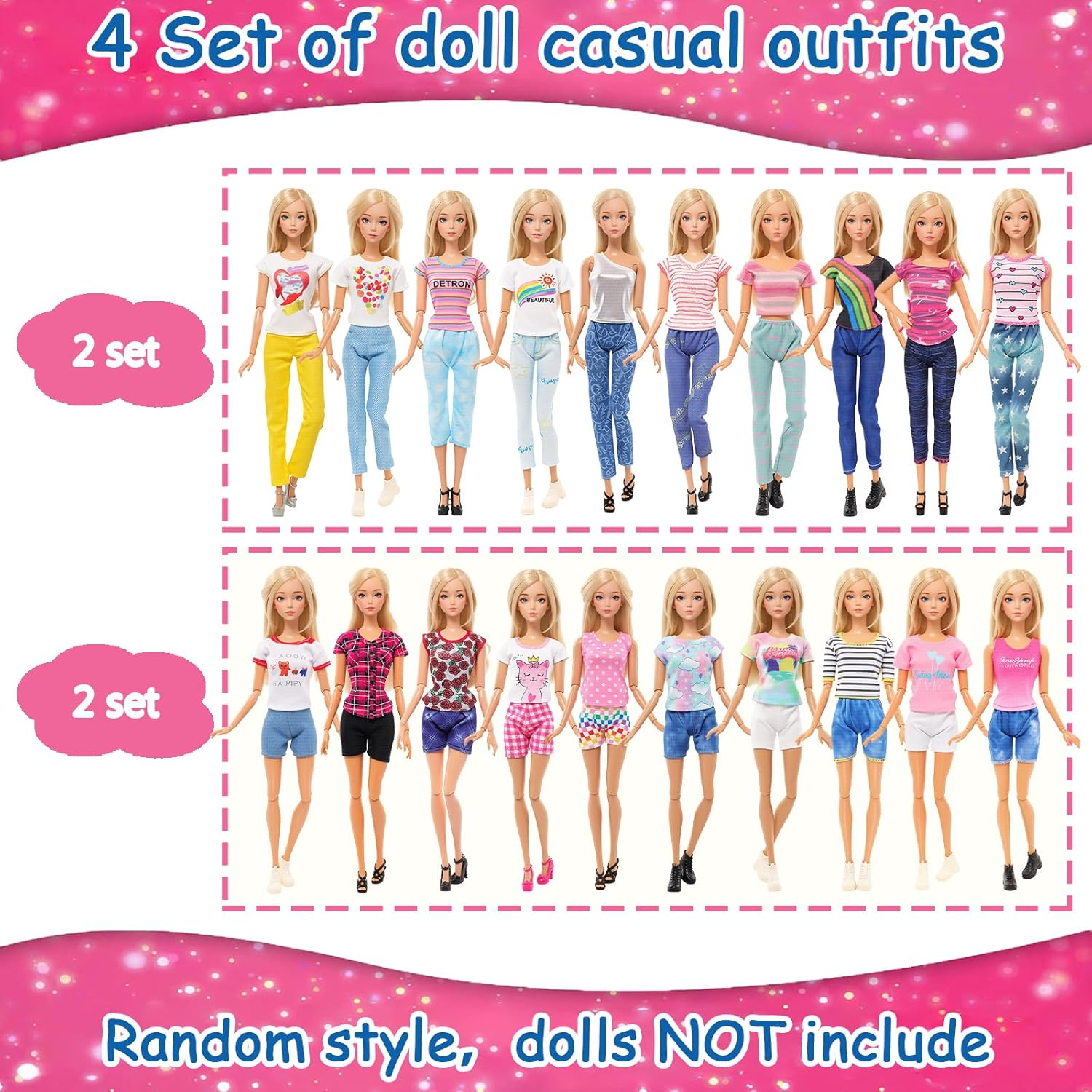 Barwa 59 Pcs Doll Accessories - 12 Fashion Dresses 3 Party Gowns 4 Outfits 3 Swimsuits Bikini with 37 Accessories for 11.5 Inch Dolls image number 3