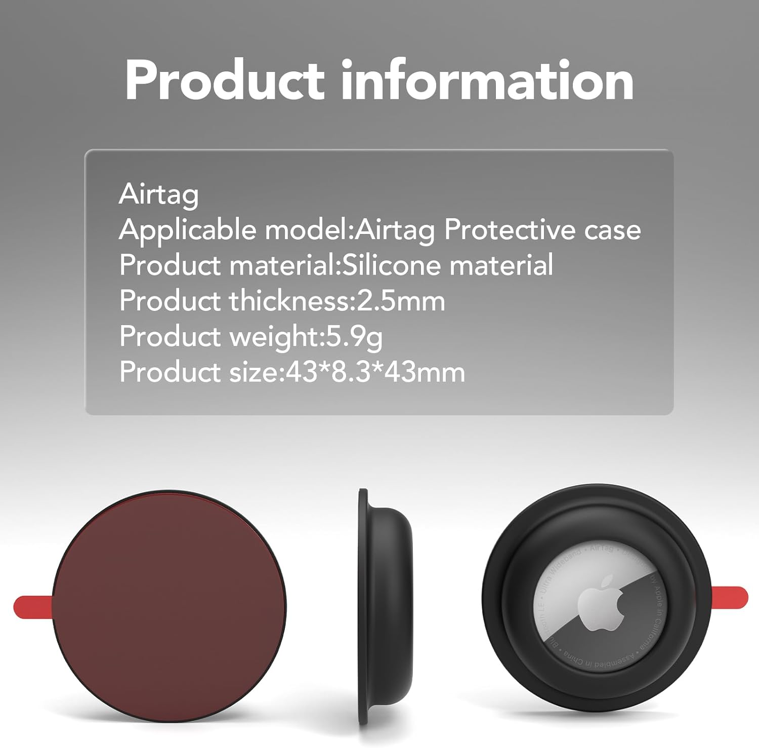 Aimtel Case Compatible with Apple Airtags Case Holder Cover Airtag Sticker Stick on Adhesive Mount Silicone for Bike Bicycle Car Pet Dog Collar 4 Pack image number 1