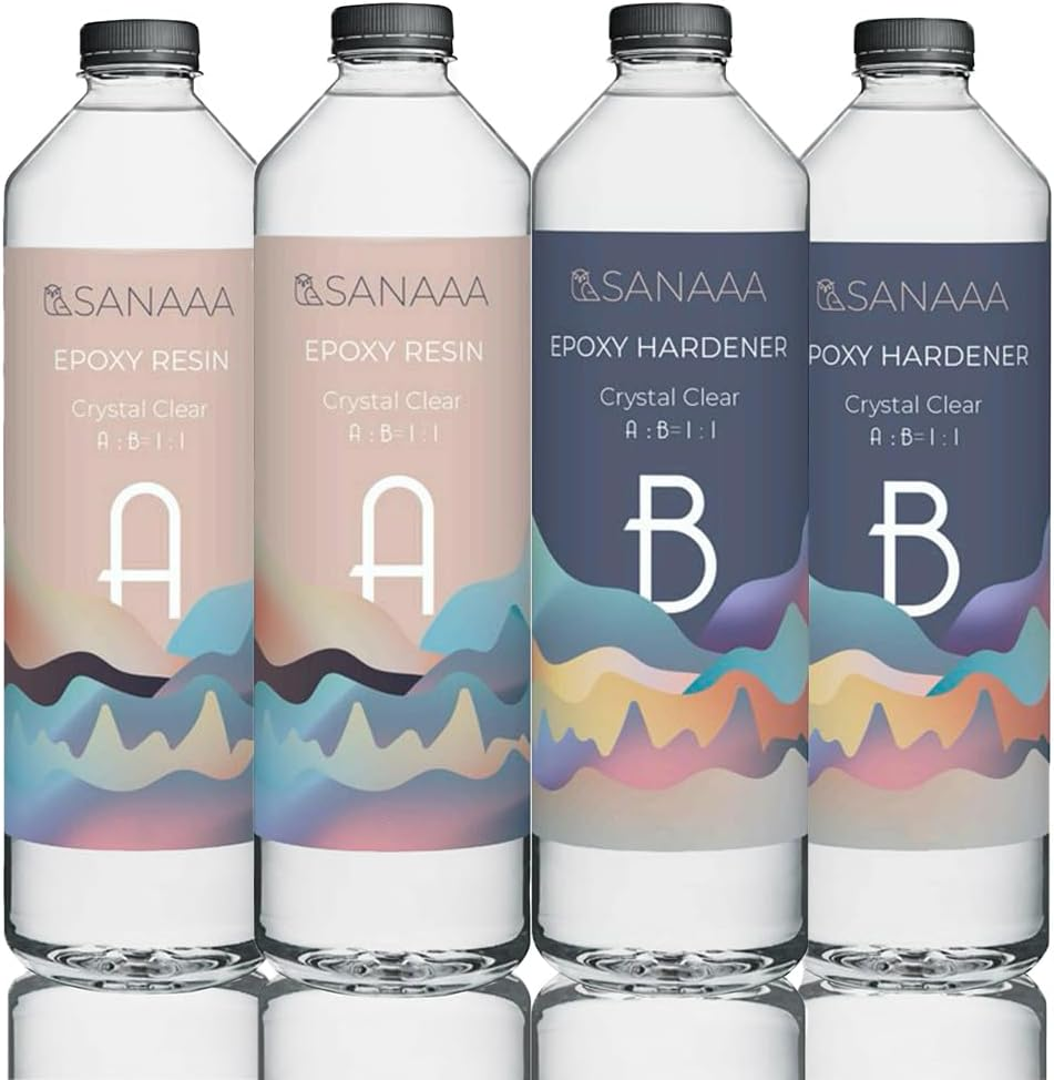 Epoxy Resin 4.2KG for Casting 1:1 Volume Ratio, Crystal Clear Resin Coating for Tumbler Wood, Bar, Table, Jewelry Making, Craft Decoration image number 5