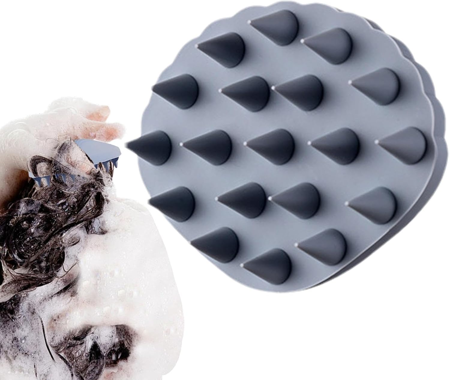 Shampoo Brush - Silicone Hair Scrubber - Shell Shaped Massage Comb, Comfortable Shower Hair Brush, Hair Scalp Scrubber, Hair Care Tools for Women Men Kids