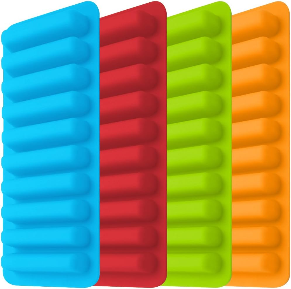 (Tube) - Ice Tube Making Trays, Perfect Ice Cube Sticks Moulds for Small Mouth Sport Water Bottles, Bottled Soda, IHUIXINHE Silicone Ice Stick Tray Set of 4 Packs, 40 Ice Sticks image number 2