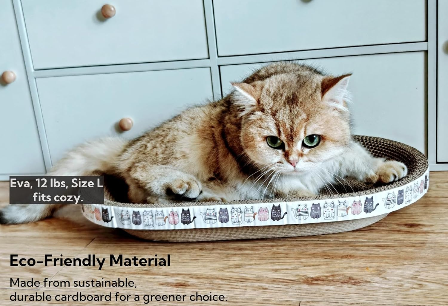 2 Pack Large Cat Scratcher Cardboard, Oval Indoor Cat Scratcher Bed Scratcher Pad Board Lounge Couch Cats Bowl Shaped Cat Scratching Post Nest for Cats Grinding Claw Furniture Protector image number 5