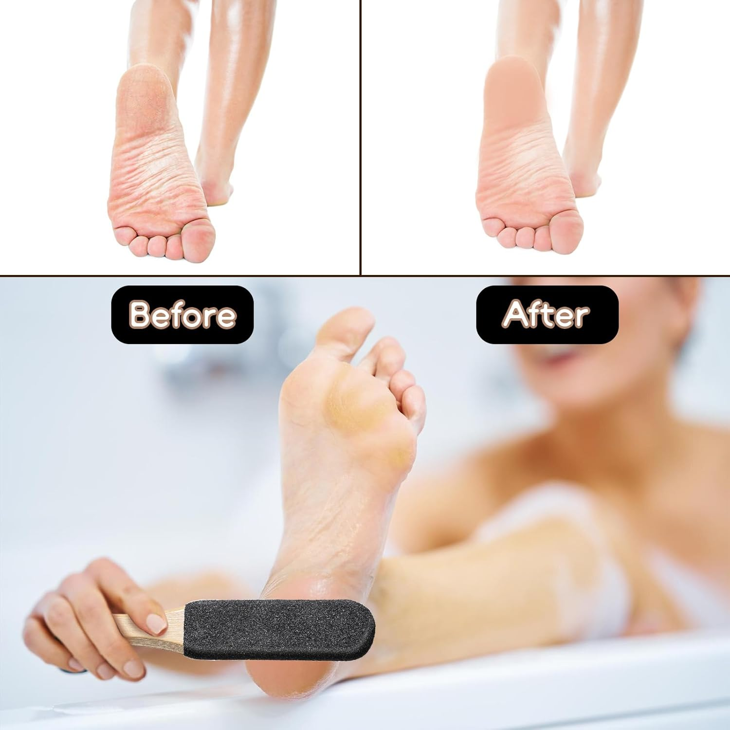 Foot Pumice Stone Pedicure File Foot Scrubber Colossal Exfoliator Pedicure Tool Foot Rasp Pedicure Tools Heel Sander and Dead Skin Scraper for Fit Wet and Dry Feet - 1 Piece, Black image number 3