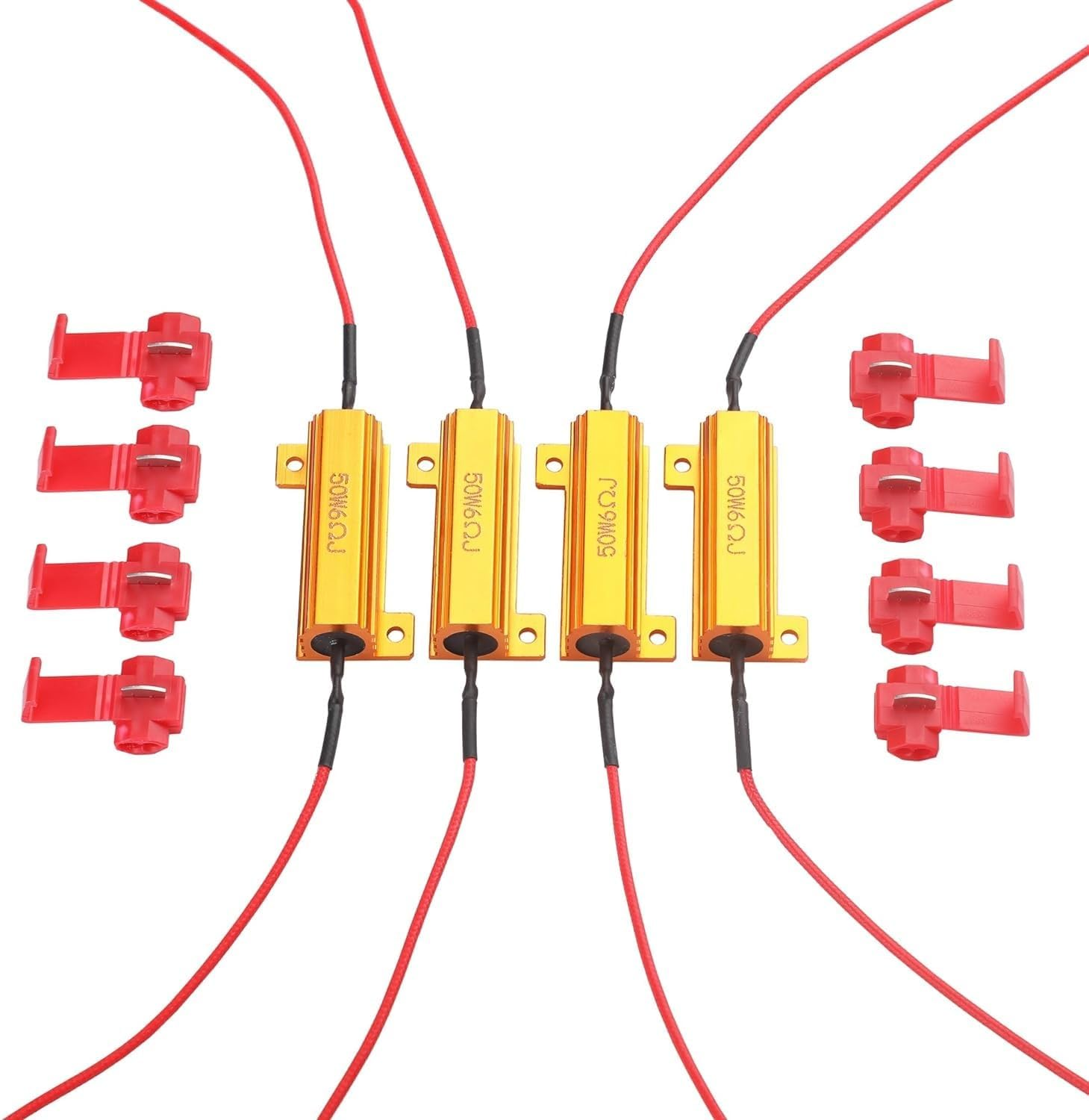 EZONEDEAL 4Pcs 50W 6Ohm Load Resistors - Fix LED Bulb Fast Hyper Flash Turn Signal Blink Error Code image number 4