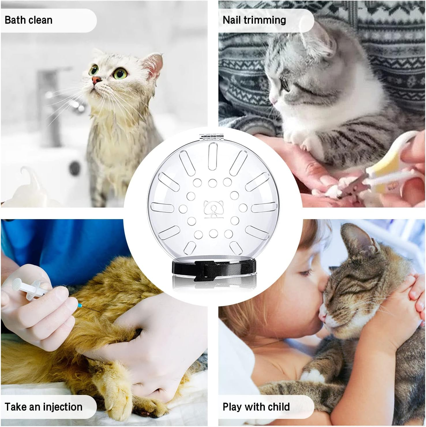 Upgraded Cat Muzzle for Grooming - Mouth Cover, Adjustable Hood, Anti-Bite Helmet for Bathing, Taking Injections, Trimming Nails image number 4